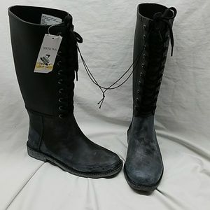 Rachel Black Rubber Boots